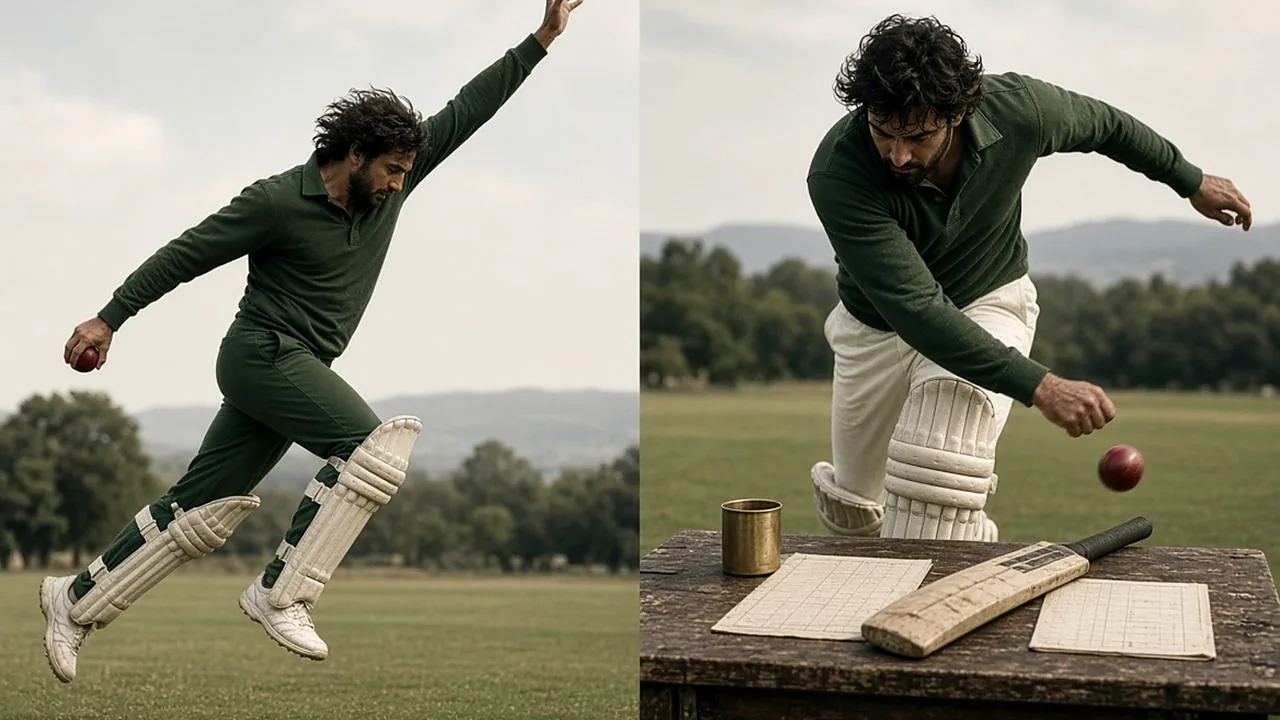 Illustrated cricketers reviewing a measured practice sequence